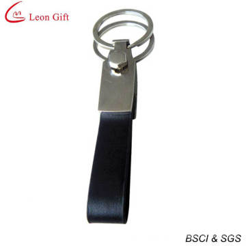 Hot Sale Promotion Gift Leather Metal Ring Keychain for Customzied (LM1508)